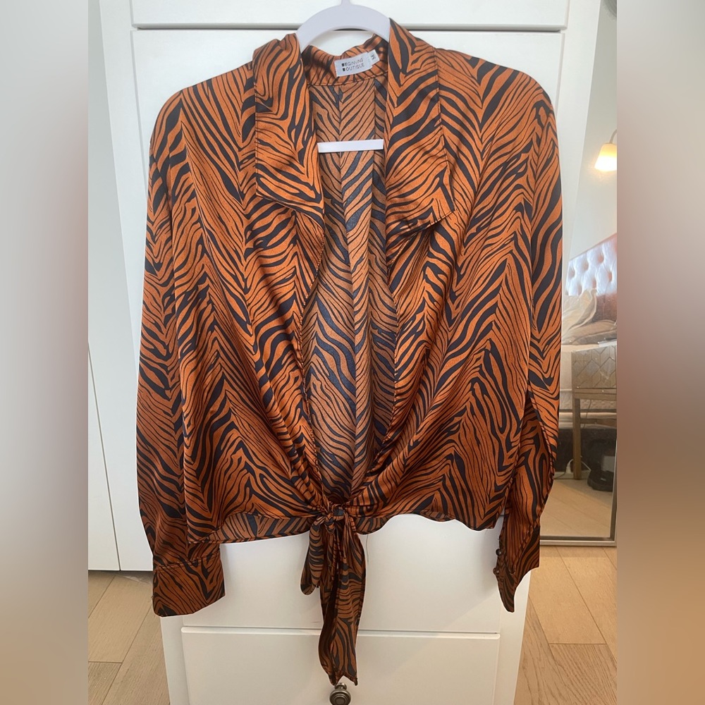 Beginning Boutique Tuscan Sun Blouse Bronze Tiger